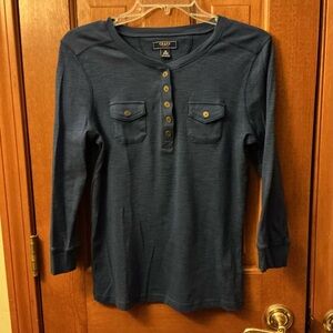 Chaps Denim Navy Henley Shirt